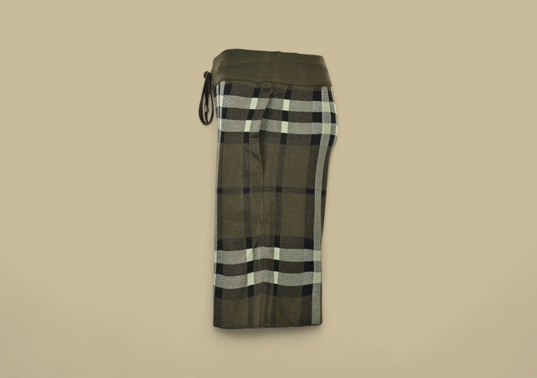 Burberry 24SS Classic Big Check Knit Shorts – Olive Green