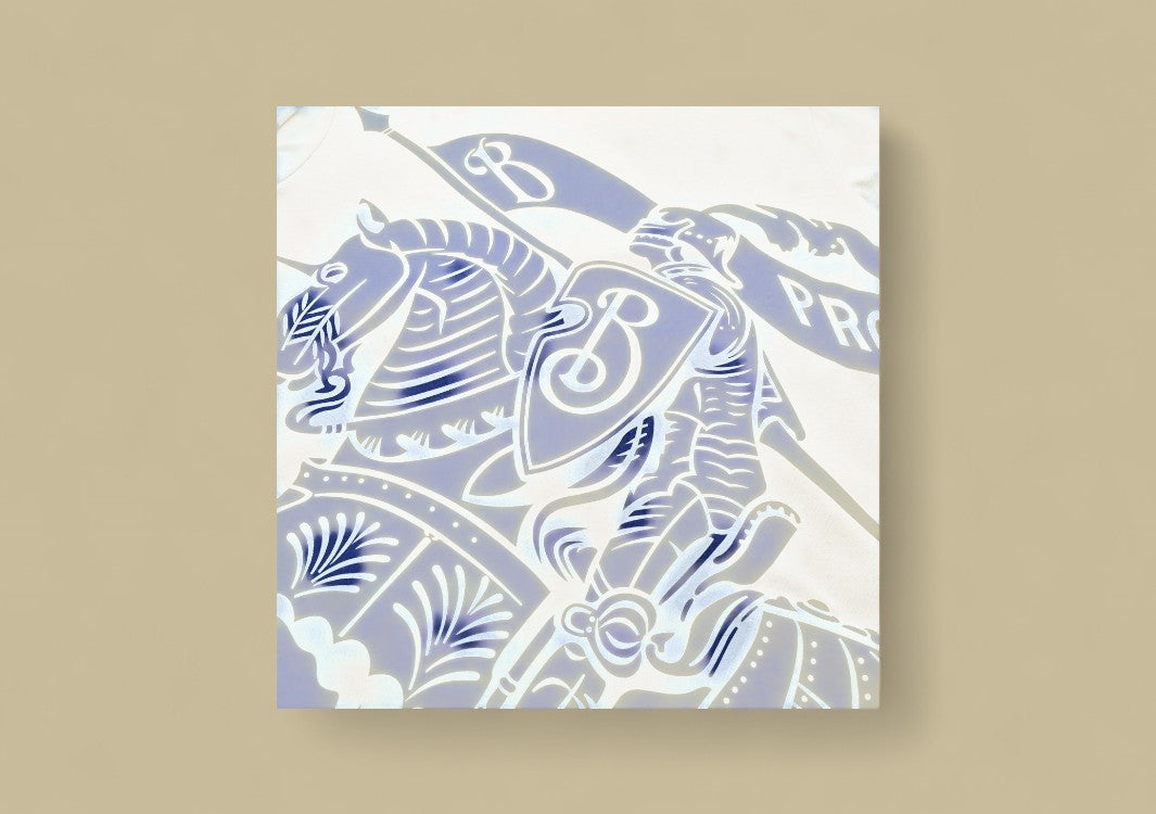 Burberry 24SS Knight Warhorse Logo Graphic T-Shirt – Sky Blue & Navy