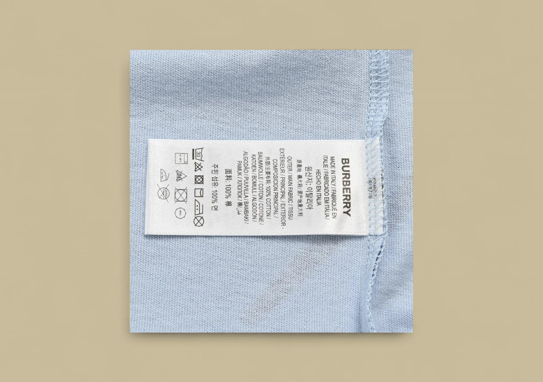 Burberry 24SS Knight Warhorse Logo Graphic T-Shirt – Sky Blue & Navy