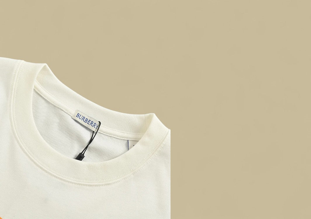 Burberry 24SS Knight Warhorse Logo Graphic T-Shirt – White & Orange