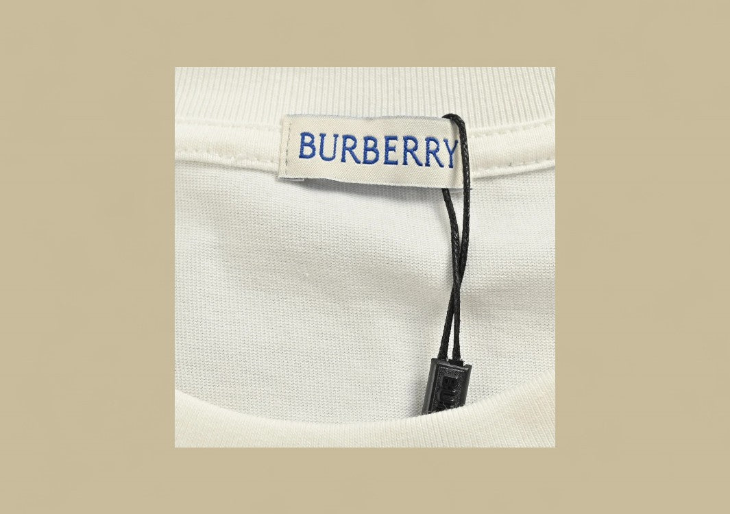 Burberry 24SS Knight Warhorse Logo Graphic T-Shirt – White & Orange