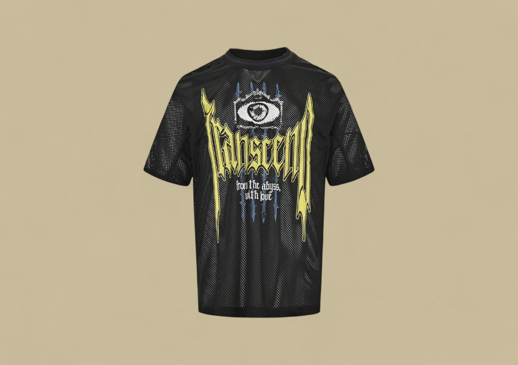 Burberry 24SS Mesh Gothic Graphic Logo T-Shirt – Black