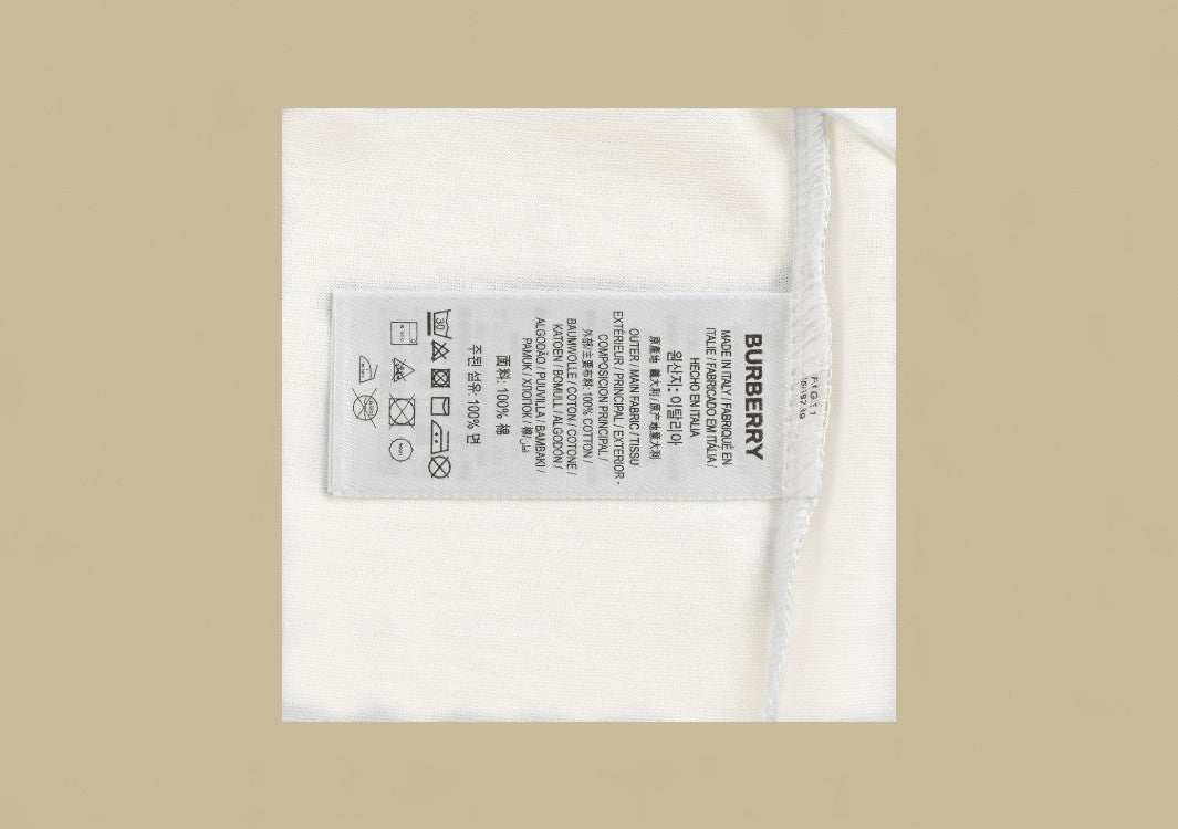 Burberry 24SS Patch Warhorse Logo T-Shirt – White with Blue Emblem