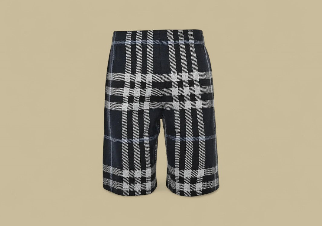 Burberry 24SS Plaid Knit Shorts – Navy Check
