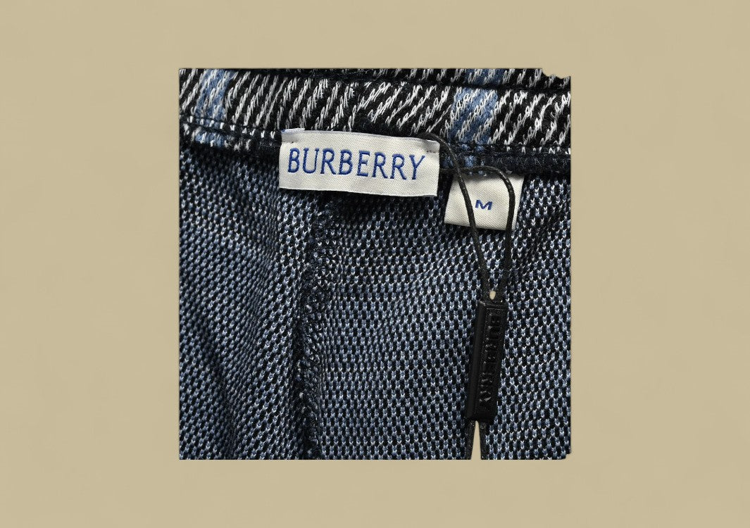Burberry 24SS Plaid Knit Shorts – Navy Check