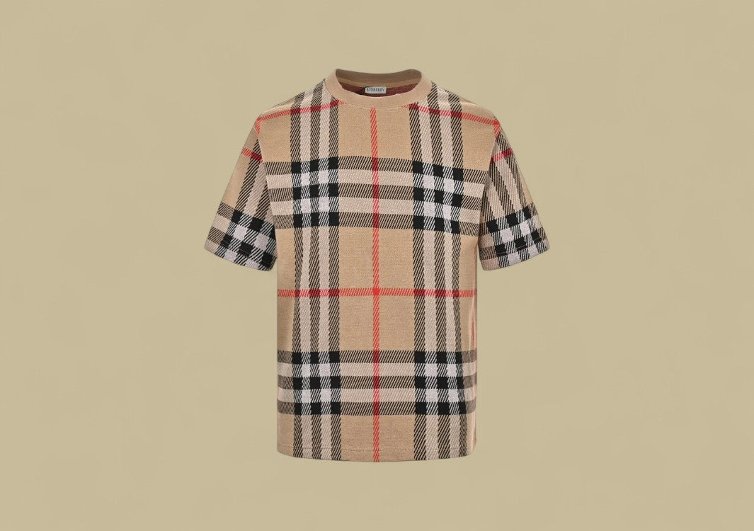 Burberry 24SS Plaid Knit T-Shirt – Archive Beige Check