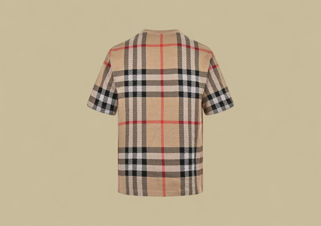 Burberry 24SS Plaid Knit T-Shirt – Archive Beige Check