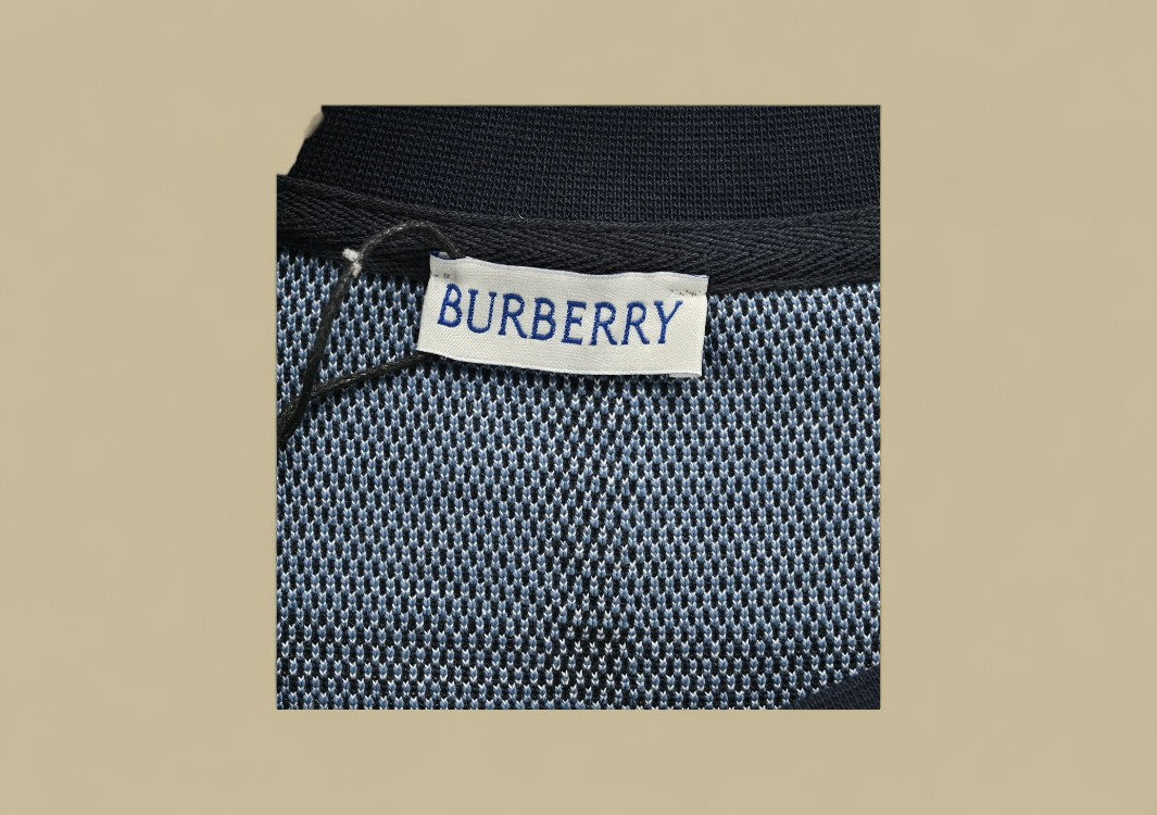 Burberry 24SS Plaid Knit T-Shirt – Navy Check