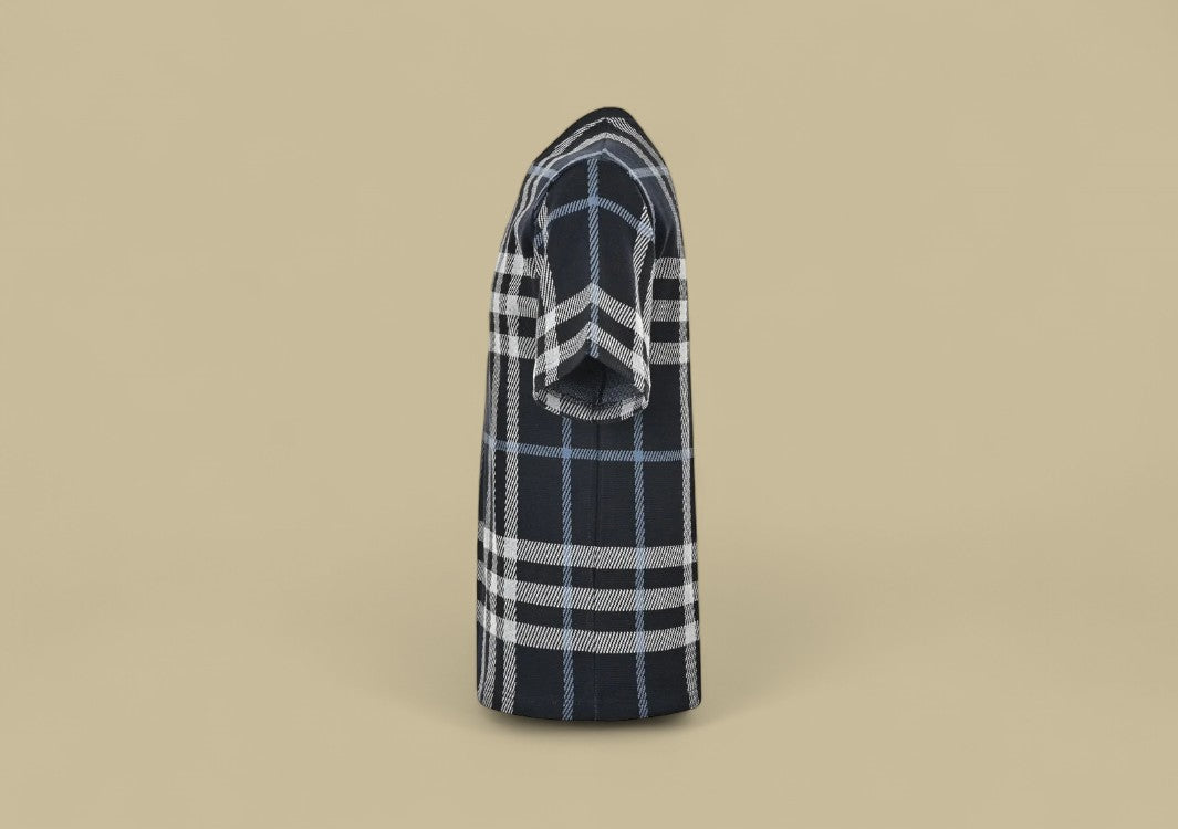 Burberry 24SS Plaid Knit T-Shirt – Navy Check
