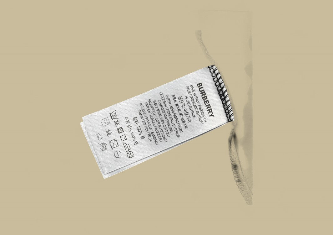 Burberry 24SS Plaid Neckline Embroidery Logo T-Shirt – Black