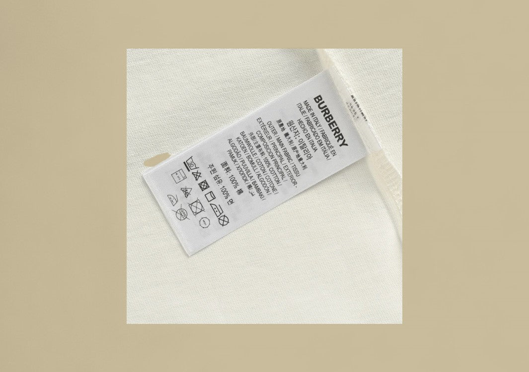 Burberry 24SS Plaid Neckline Embroidery Logo T-Shirt – White