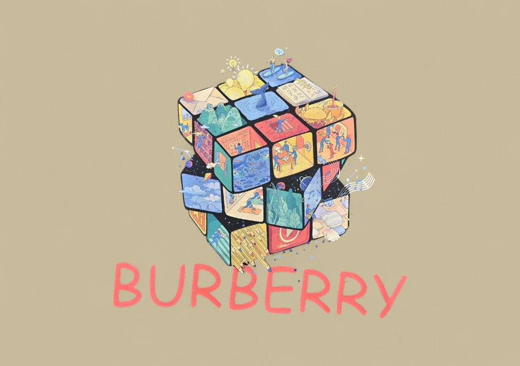 Burberry 24SS Rubik’s Cube Graphic Logo T-Shirt – Black Multicolor
