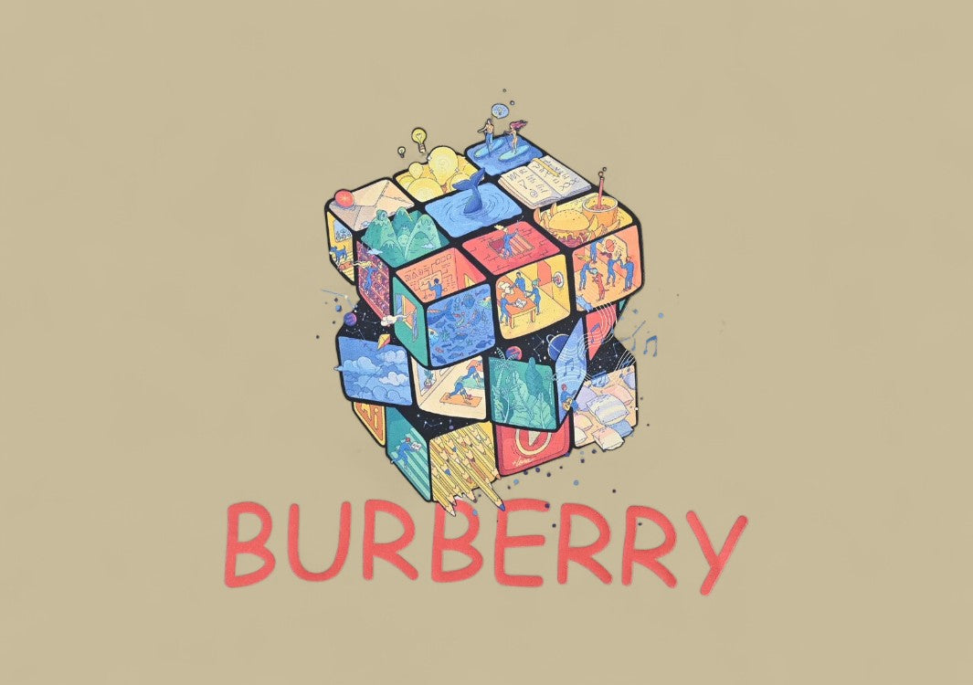 Burberry 24SS Rubik’s Cube Graphic Logo T-Shirt – White Multicolor