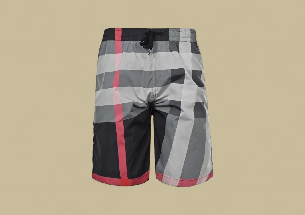 Burberry Classic Big Check Swim Shorts – Grey & Red