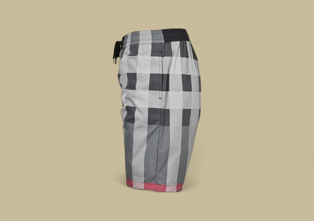 Burberry Classic Big Check Swim Shorts – Grey & Red