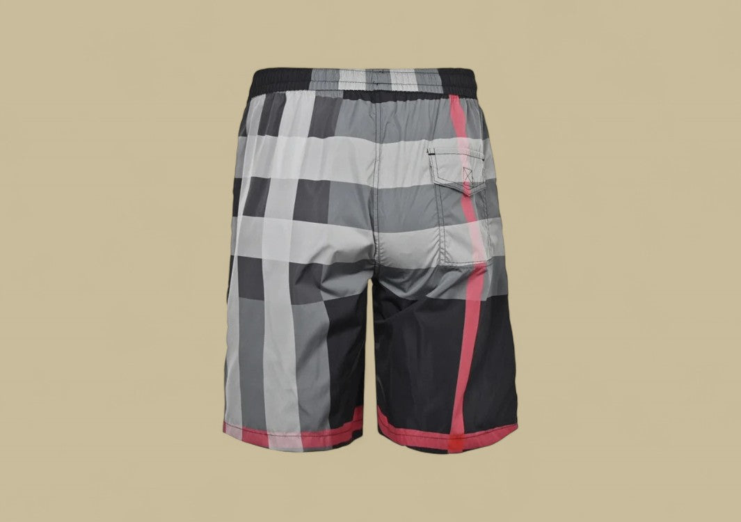 Burberry Classic Big Check Swim Shorts – Grey & Red