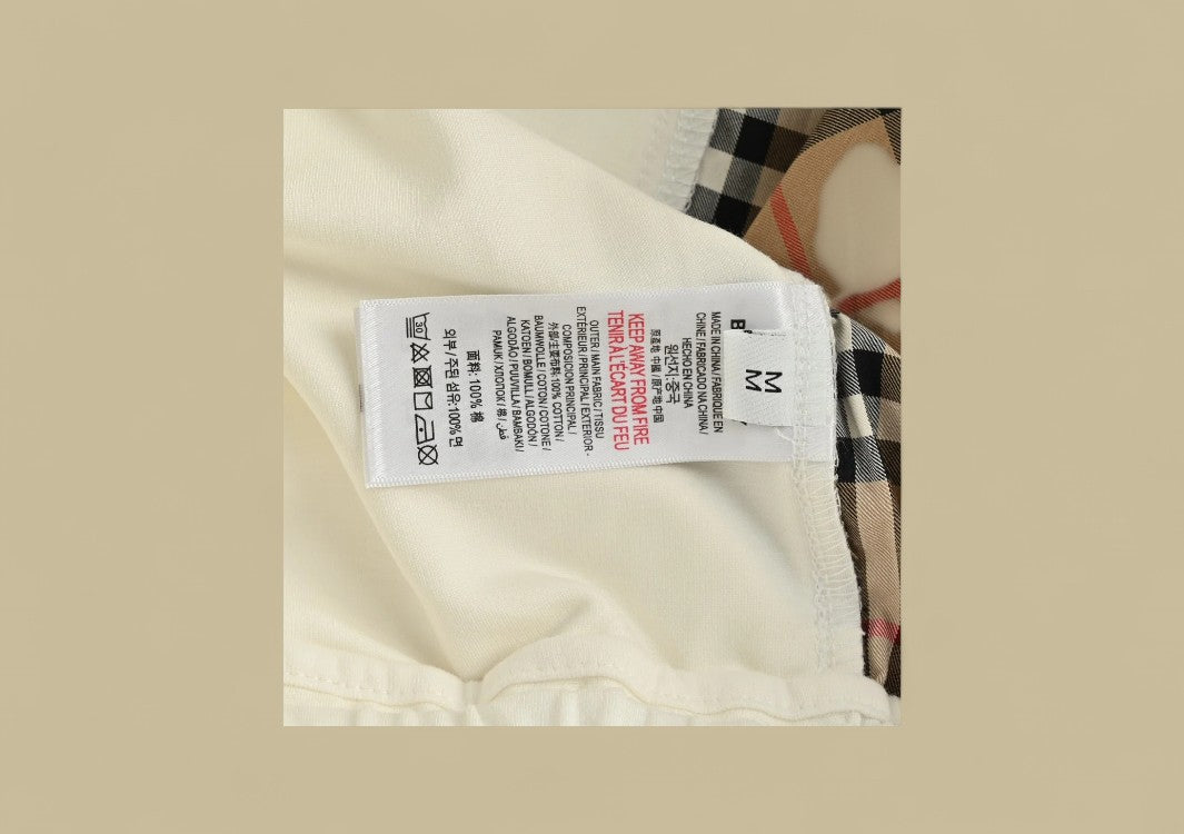 Burberry Embroidered Warhorse Logo Side Joint Plaid Shorts – Off-White with Archive Check Trim