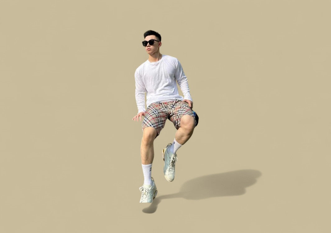 Burberry Embroidered Warhorse Logo Vintage Check Beach Shorts – Beige