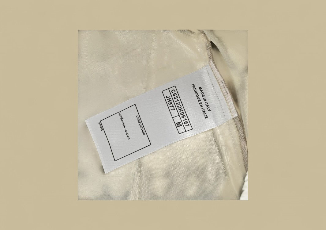 Chanel Double C Silicone Logo Shorts – Beige/White Waistband
