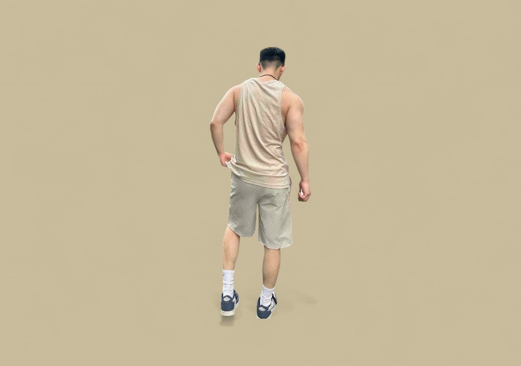 Chanel Double C Silicone Logo Shorts – Beige/White Waistband