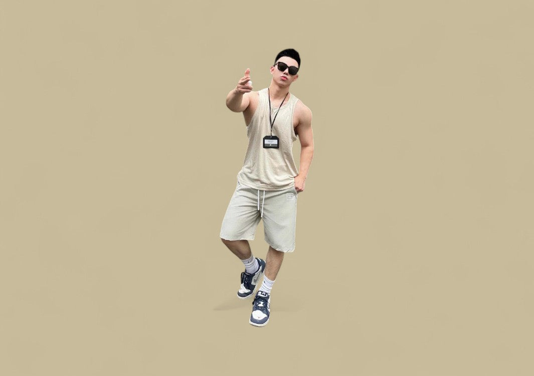 Chanel Double C Silicone Logo Shorts – Beige/White Waistband