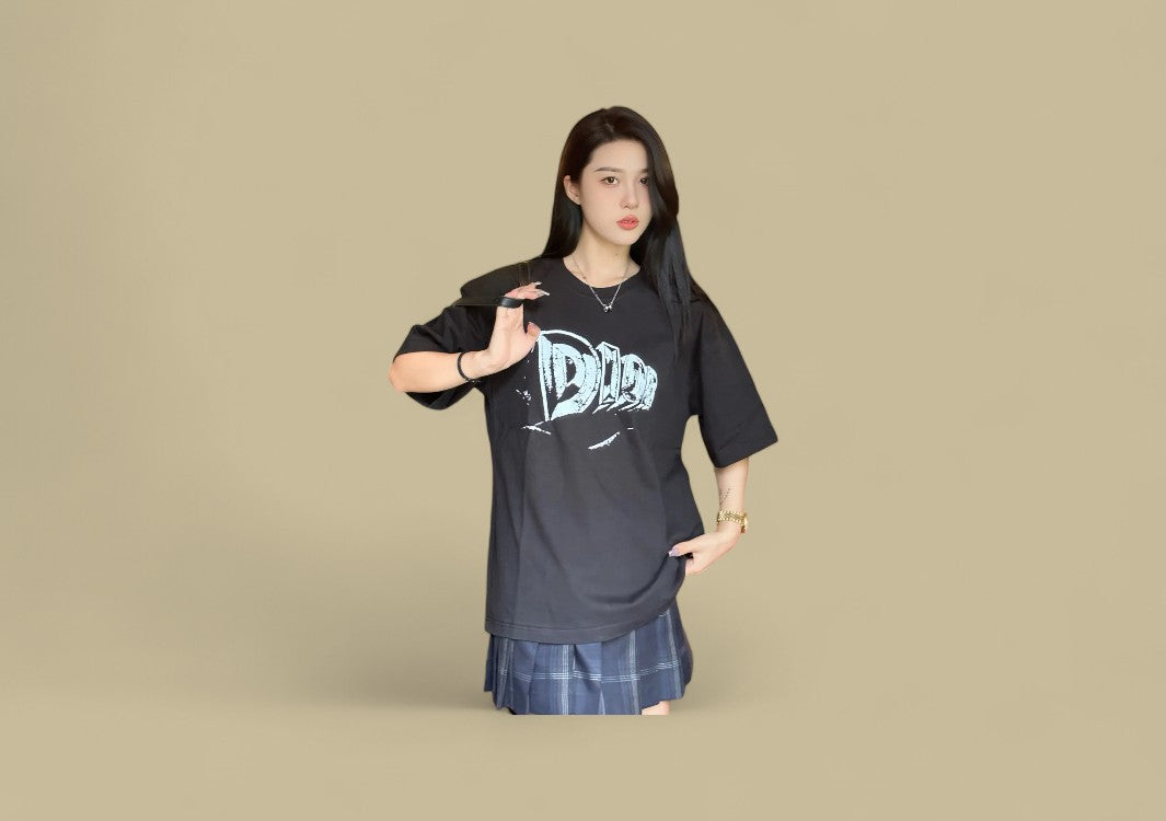 Das 24ss Hand Drawing Logo T-Shirt - Black