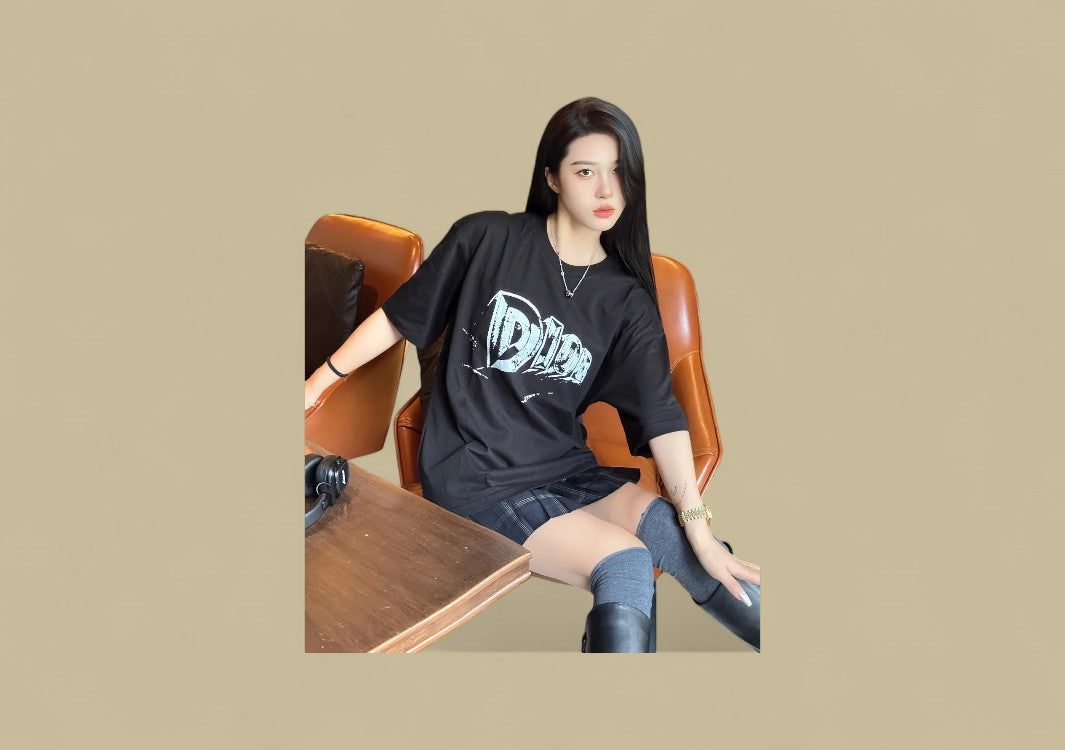 Das 24ss Hand Drawing Logo T-Shirt - Black