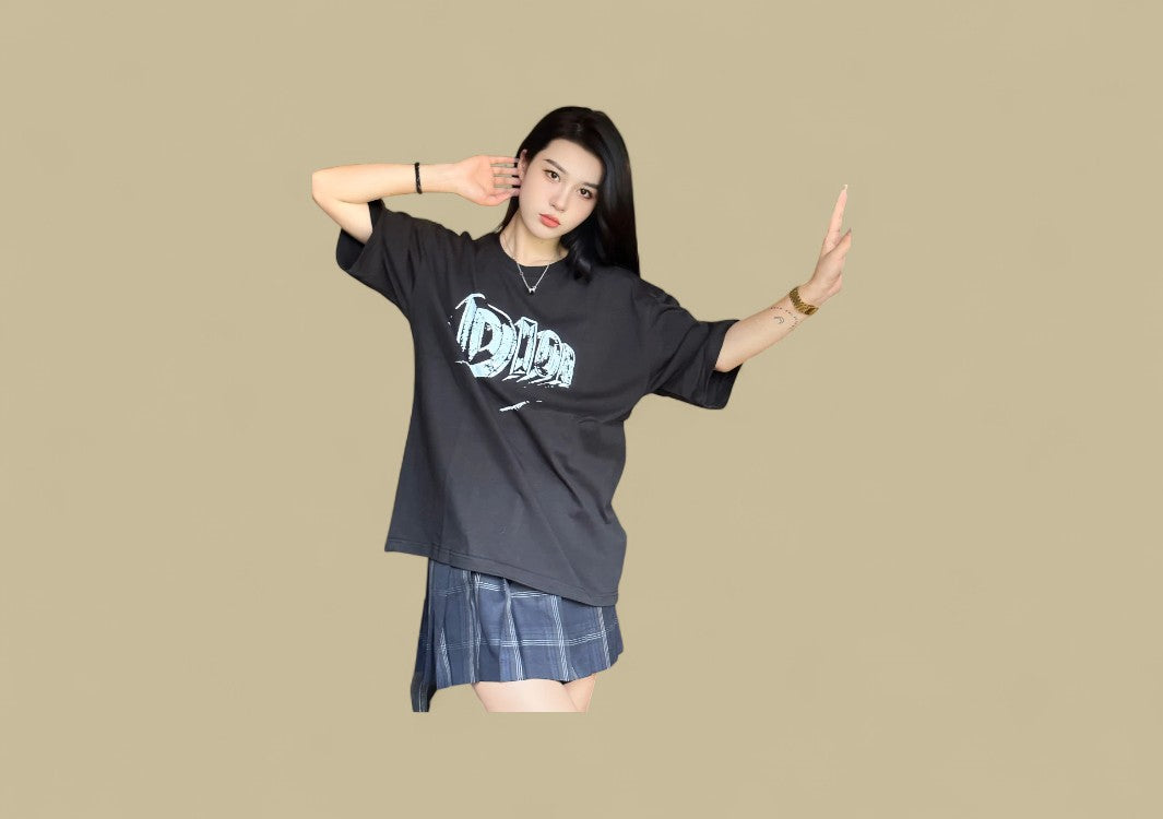 Das 24ss Hand Drawing Logo T-Shirt - Black