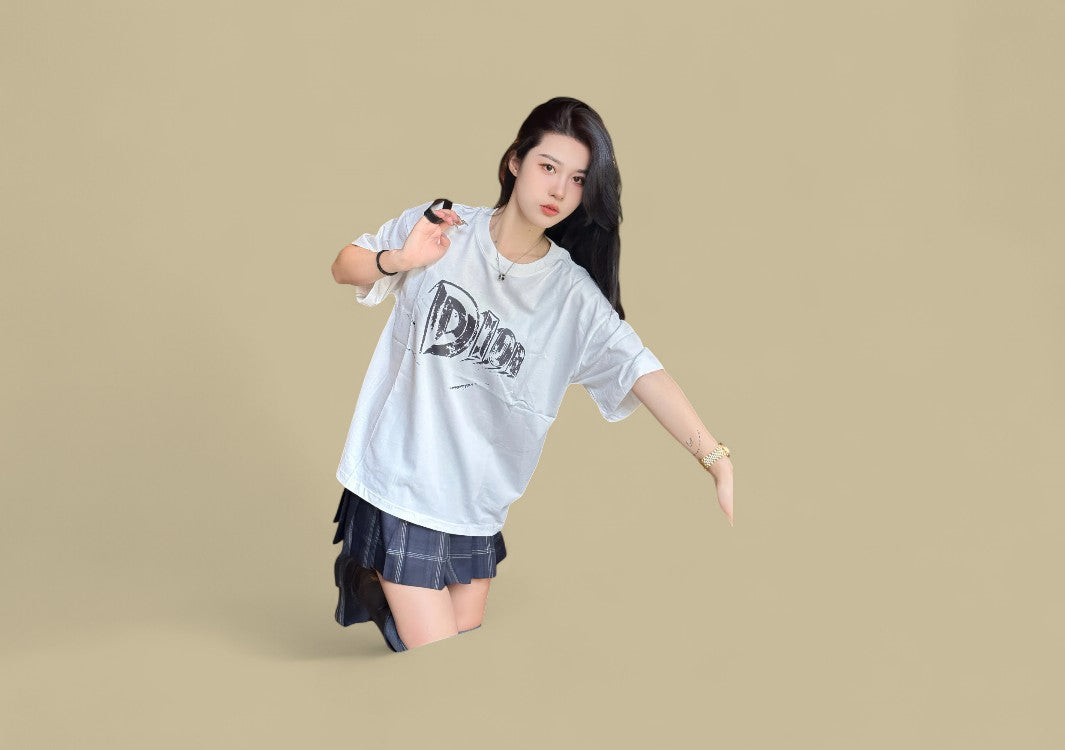 Das 24ss Hand Drawing Logo T-Shirt - White