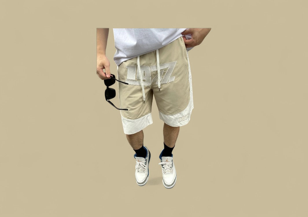 Dior 1947 Embroidery Logo Tatting Shorts – Beige & White