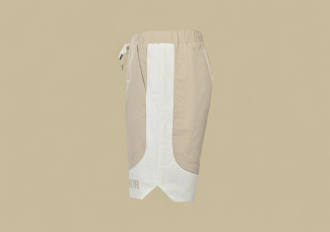 Dior 1947 Embroidery Logo Tatting Shorts – Beige & White
