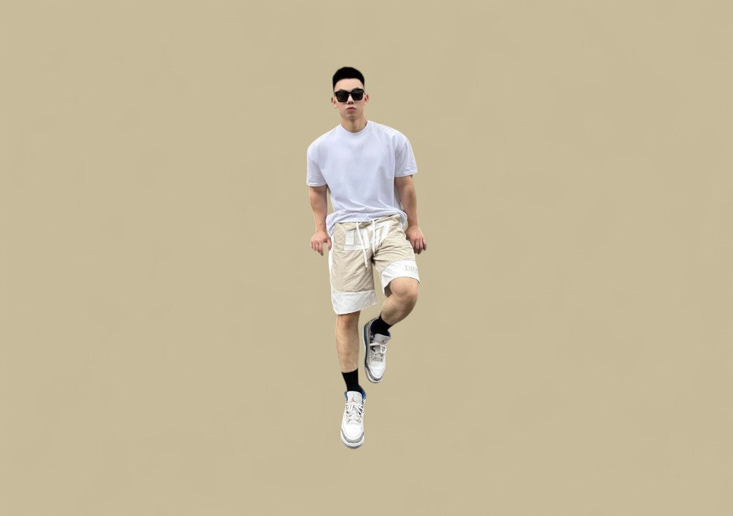 Dior 1947 Embroidery Logo Tatting Shorts – Beige & White