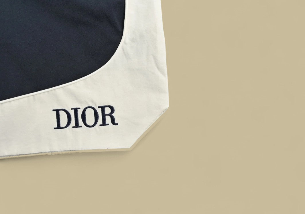Dior 1947 Embroidery Logo Tatting Shorts – Navy & White