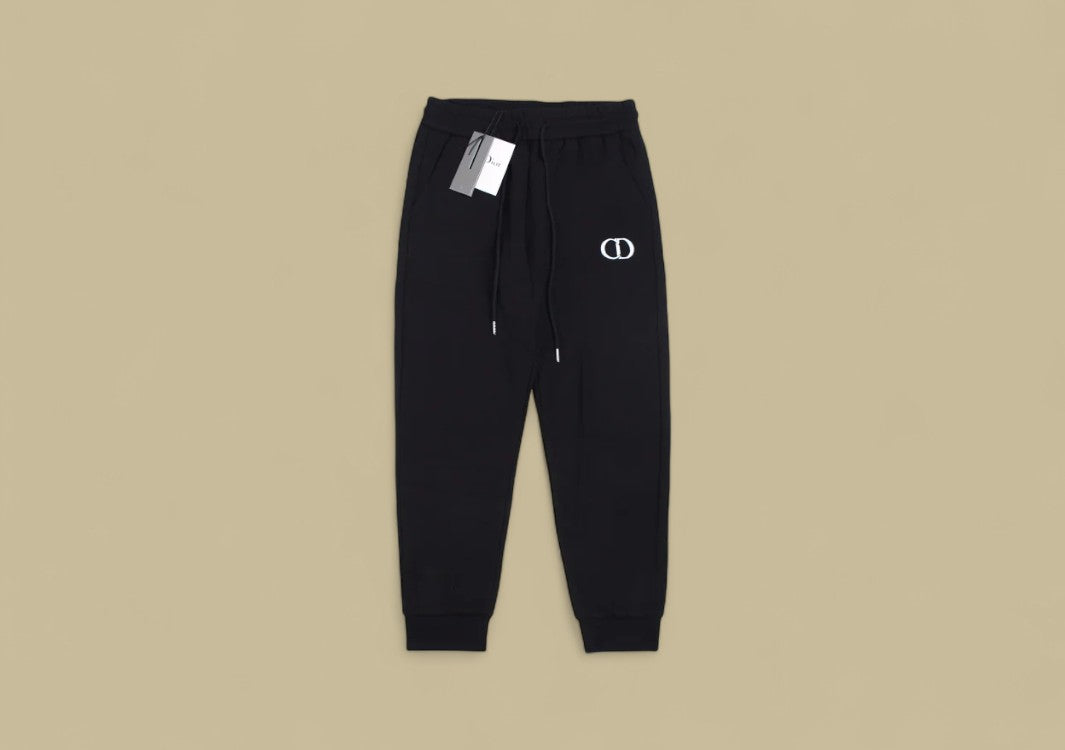 Dior 23FW Classic Series Black & White Embroidery Logo Sweatpants