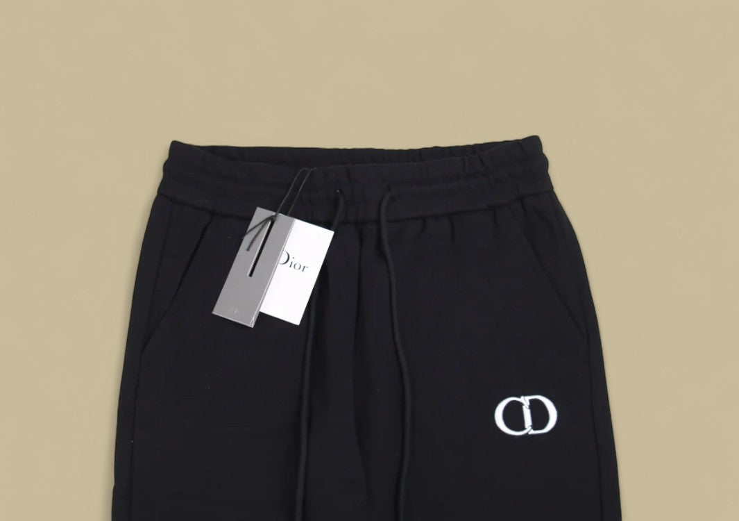 Dior 23FW Classic Series Black & White Embroidery Logo Sweatpants