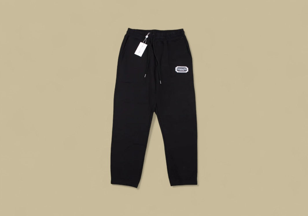 Dior 23FW Silver Embroidery Logo Sweatpants – Black