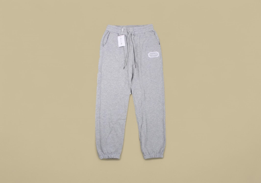 Dior 23FW Silver Embroidery Logo Sweatpants – Grey