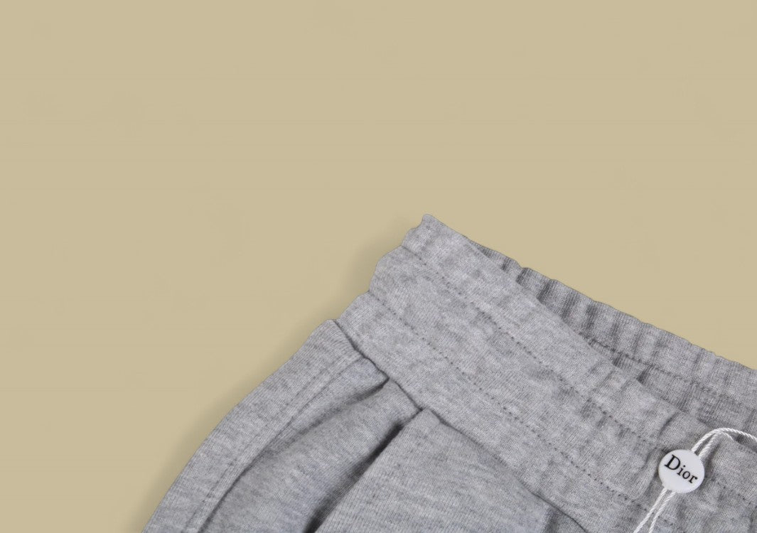 Dior 23FW Silver Embroidery Logo Sweatpants – Grey
