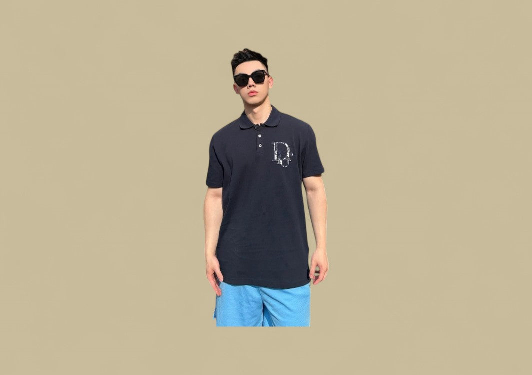 Dior 24SS Chest Embroidery Logo Polo T-Shirt – Black