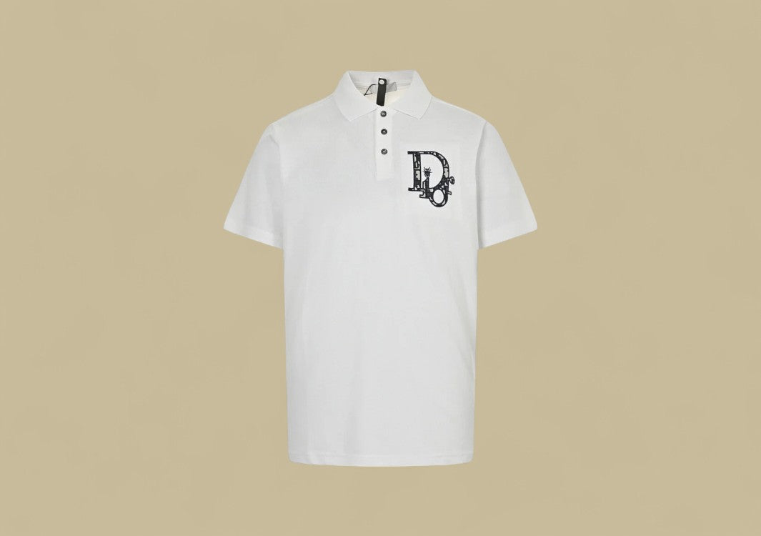 Dior 24SS Chest Embroidery Logo Polo T-Shirt – White