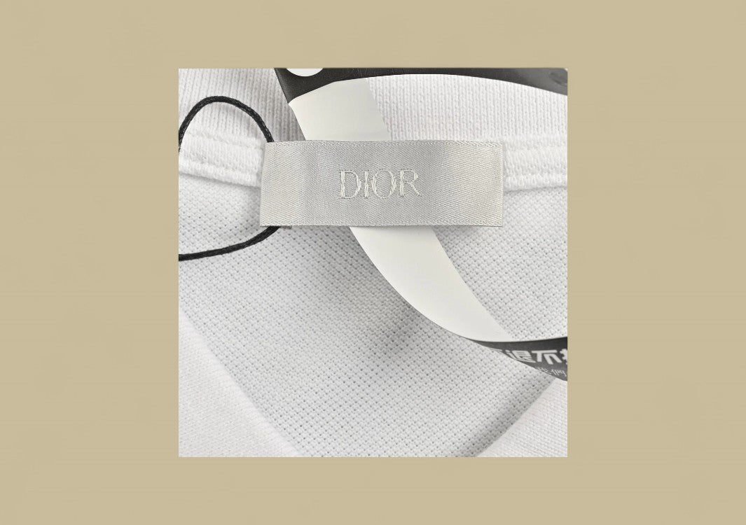 Dior 24SS Chest Embroidery Logo Polo T-Shirt – White
