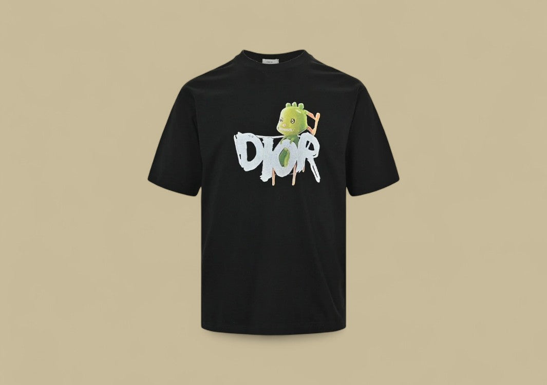 Dior 24SS Dinosaur Logo T-Shirt – Black