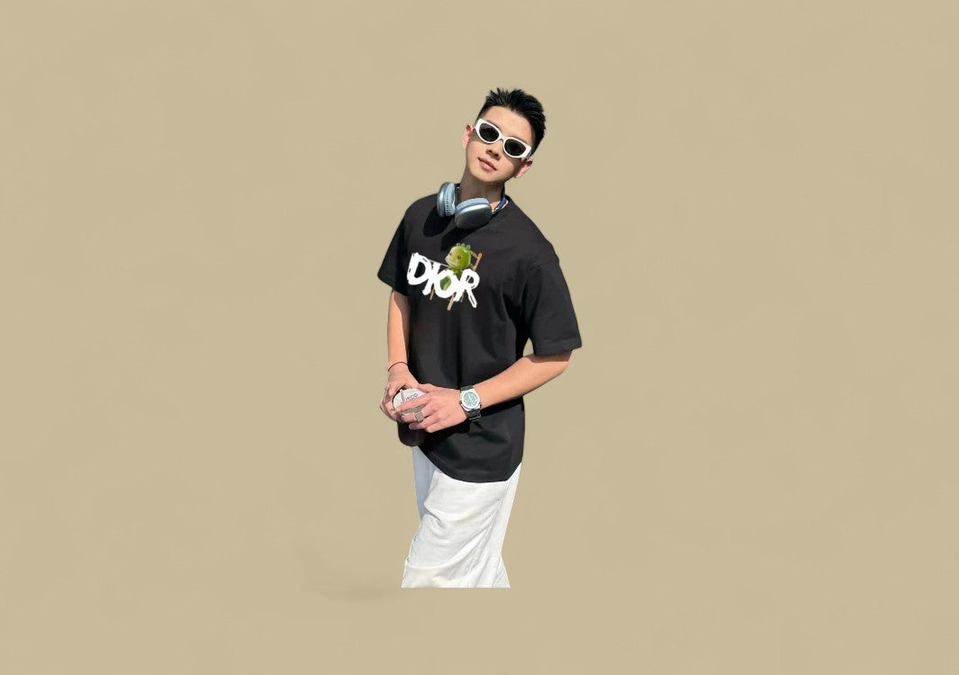 Dior 24SS Dinosaur Logo T-Shirt – Black
