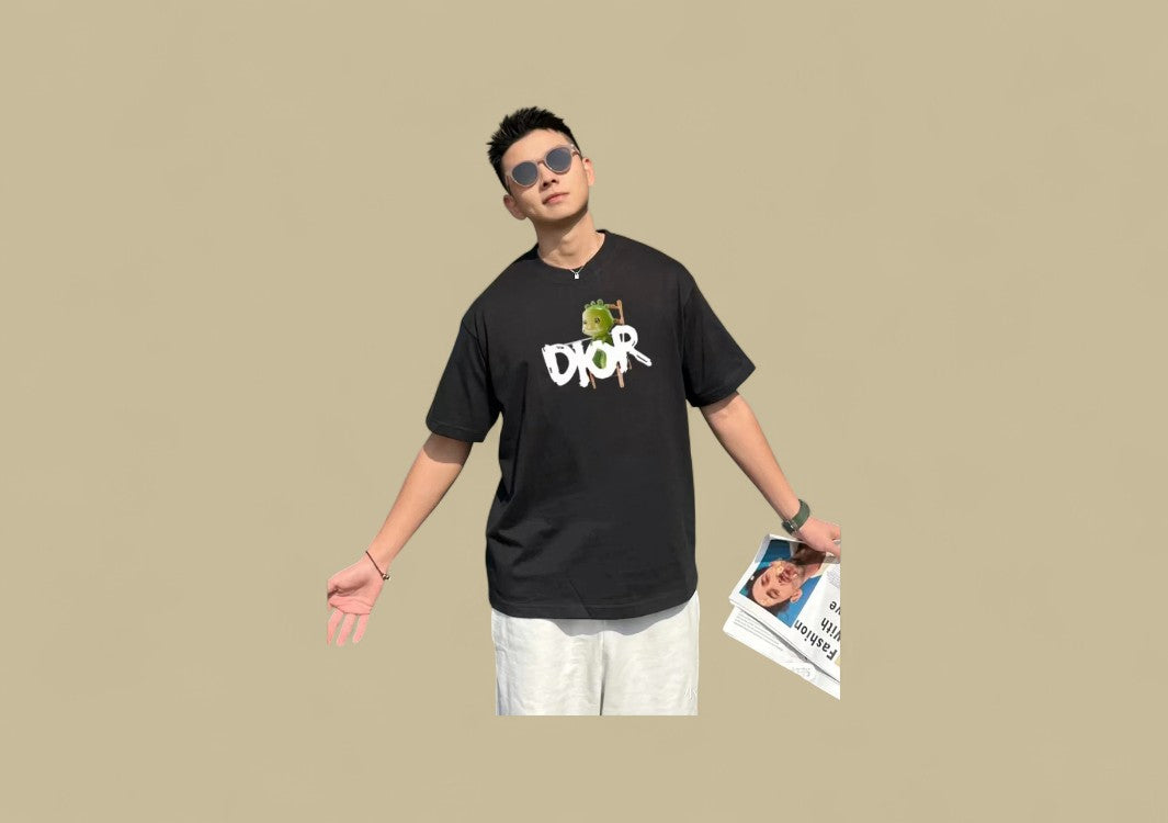 Dior 24SS Dinosaur Logo T-Shirt – Black