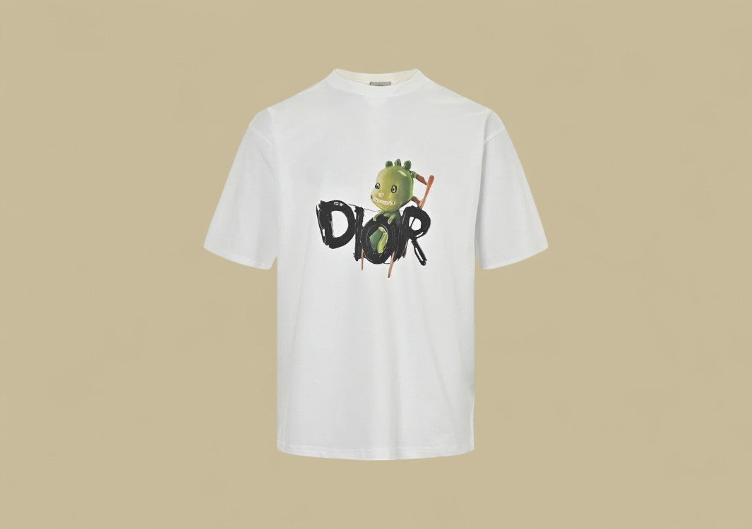 Dior 24SS Dinosaur Logo T-Shirt – White
