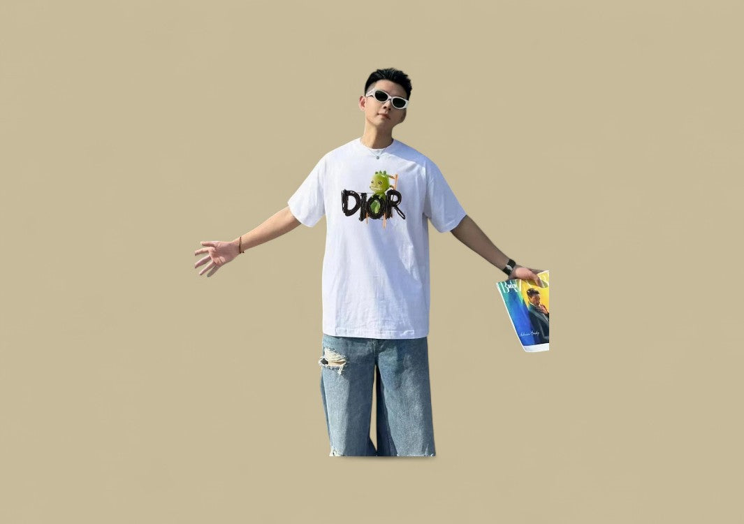 Dior 24SS Dinosaur Logo T-Shirt – White