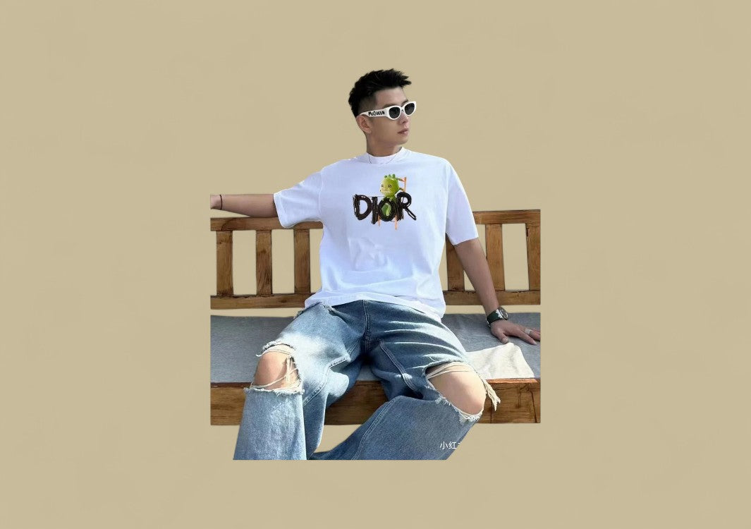 Dior 24SS Dinosaur Logo T-Shirt – White