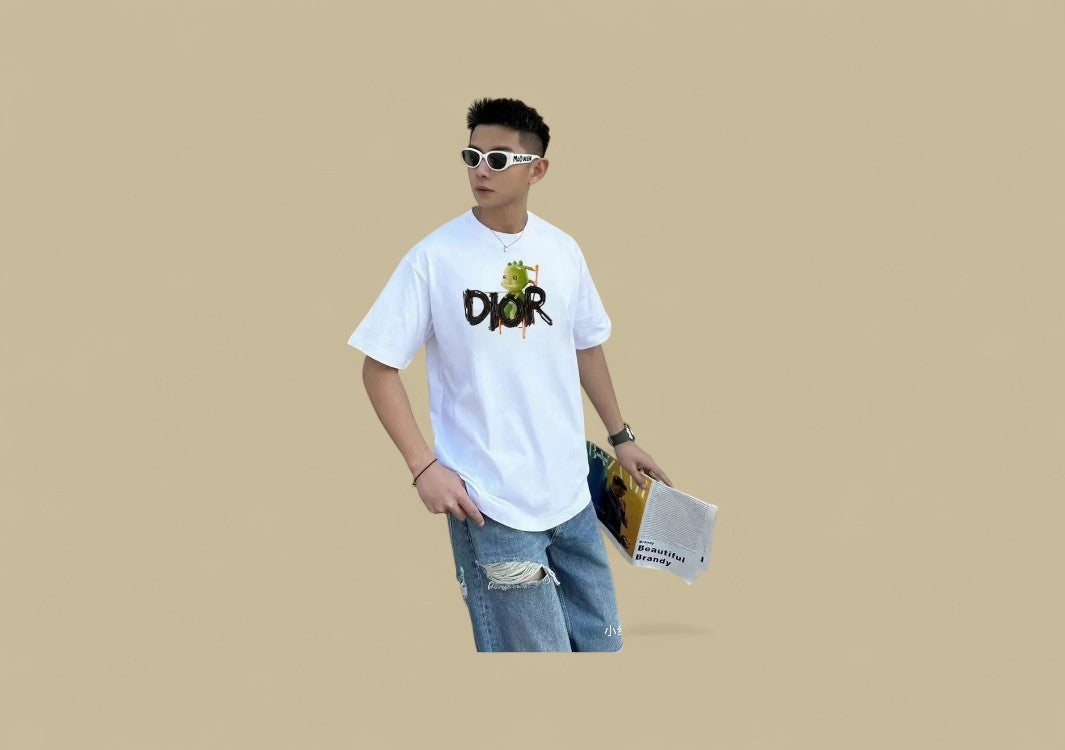 Dior 24SS Dinosaur Logo T-Shirt – White