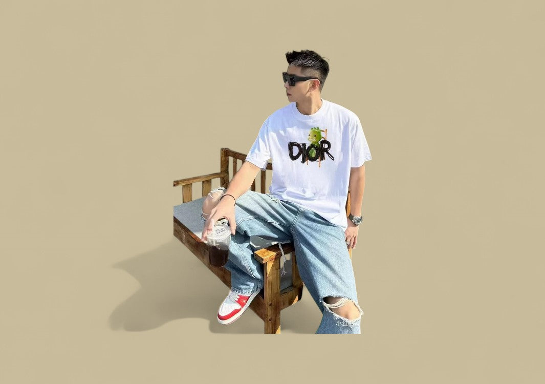 Dior 24SS Dinosaur Logo T-Shirt – White
