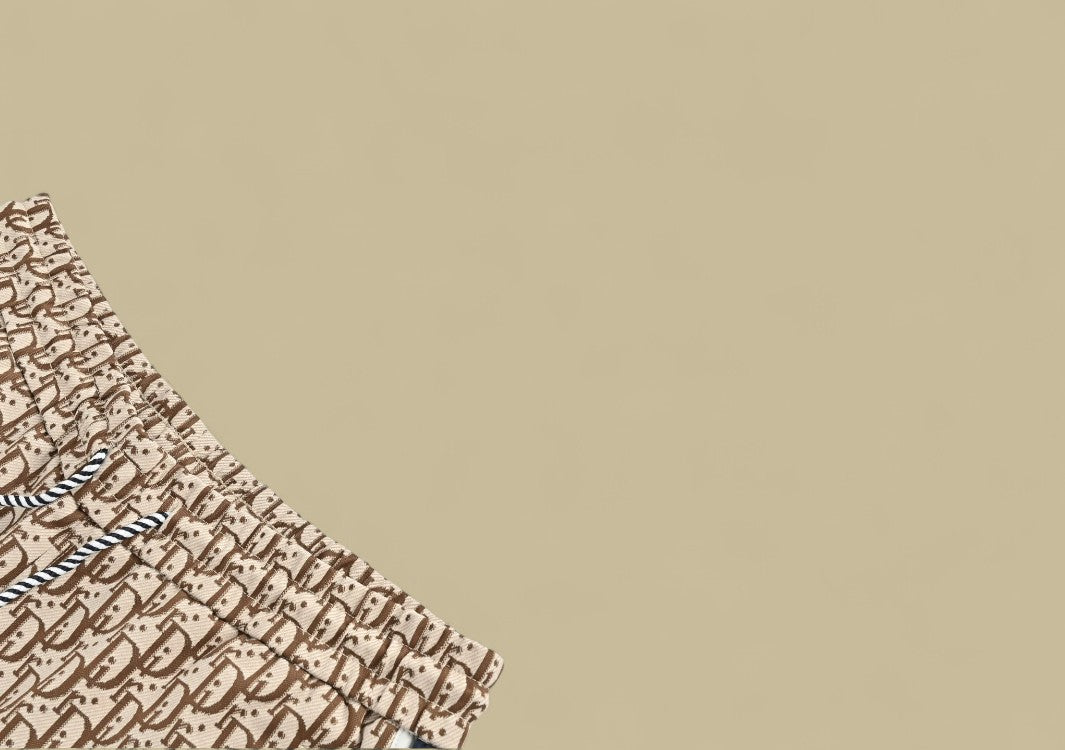 Dior 24SS Full Logo Jacquard Weave Side Braid Shorts – Brown